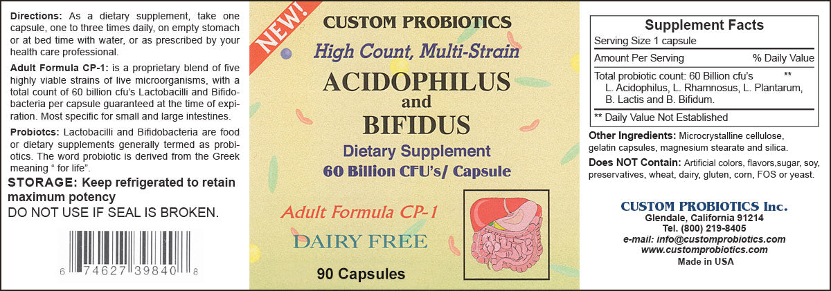 Adult Formula CP-1 Acidophilus and Bifidus Probiotic Supplement